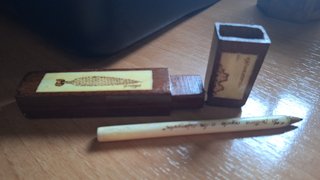 Estuche bolígrafo madera vintage