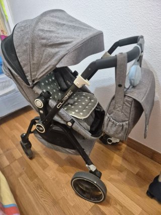 Carro de bebé 3 en 1 gris