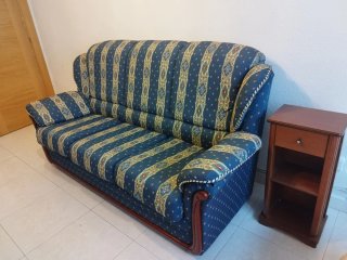 Sofá 3 plazas y sillón tela estampado