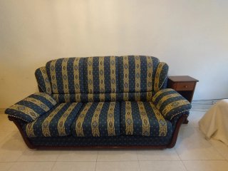 Sofá 3 plazas y sillón tela estampado