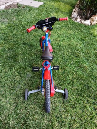 Bicicleta Infantil Spiderman Azul y Roja