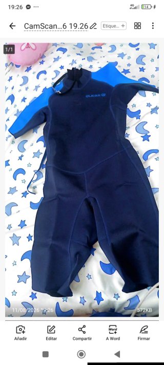 Traje neopreno corto surf OLAIAN azul