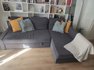 Sofá Cama Gris y Amarillo