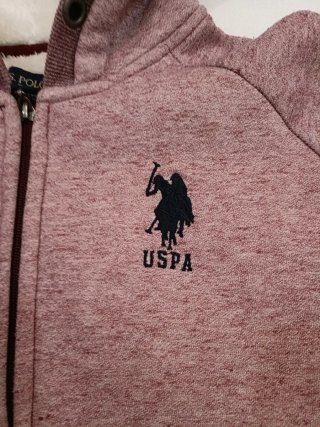 Sudadera U.S. Polo Assn. rosa con capucha