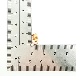 Pendiente combinado de oro 18k circonitas, 1.29 g.