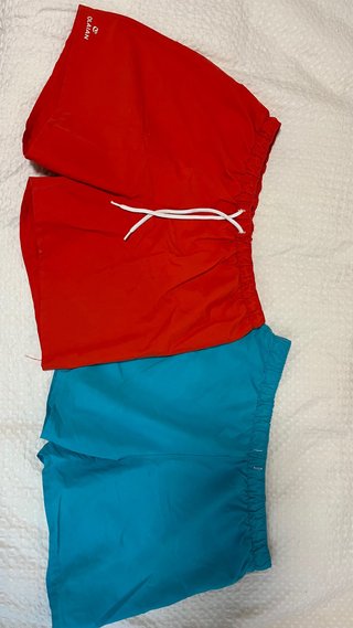 2 Bañadores Hombre Olaian Rojo y Turquesa