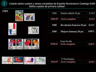 Sellos Año 1989 Completo y sueltos Usados España