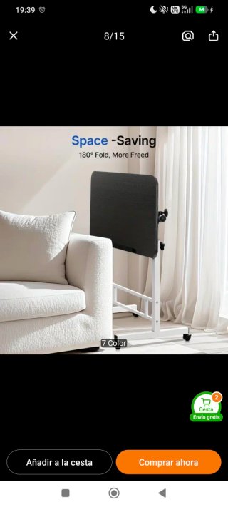 Escritorio Regulable Plegable con Ruedas