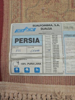 Alfombra Persa Lana 200x140 Beige/Rojo