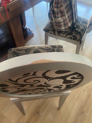 5 Sillas de comedor tapizadas madera