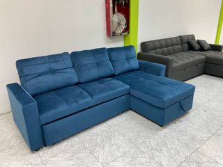 Sofá cama chaise longue azul REBAJA