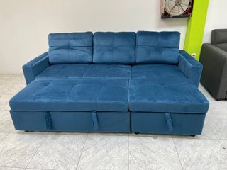 Sofá cama chaise longue azul REBAJA
