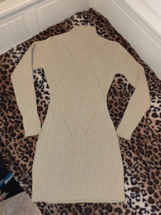 Vestido de punto Shein beige talla S