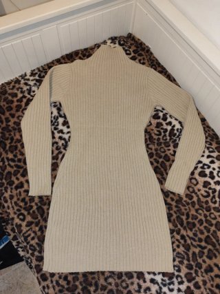 Vestido de punto Shein beige talla S