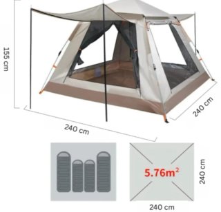 Tienda de campaña familiar 240x240x154cm