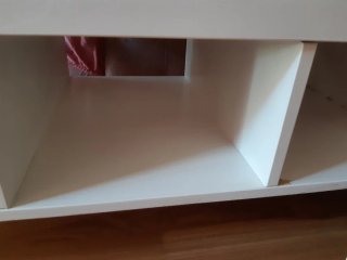 Mesa elevable de madera maciza, usada