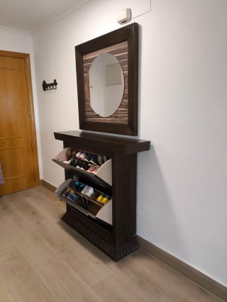 Conjunto mueble recibidor y espejo