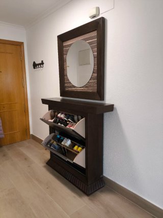 Conjunto mueble recibidor y espejo