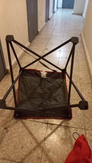 Silla plegable playa/camping gris y naranja