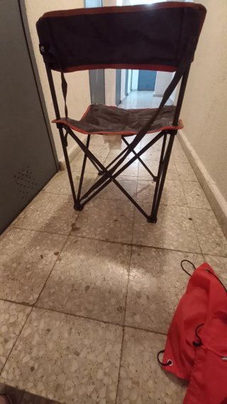 Silla plegable playa/camping gris y naranja