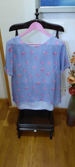 Conjunto pantalón y blusa flamencos rosa