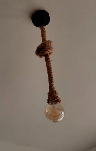 Lámpara colgante cuerda bombilla Edison