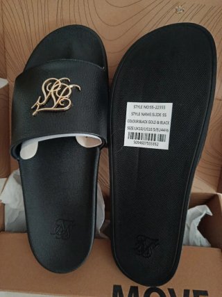 Chanclas SikSilk Hombre Negro y Dorado