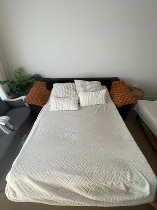 Sofá Cama 2 Plazas 190cm Marrón/Naranja