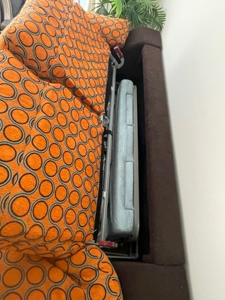 Sofá Cama 2 Plazas 190cm Marrón/Naranja