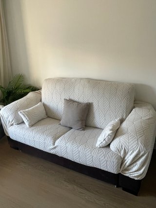 Sofá Cama 2 Plazas 190cm Marrón/Naranja