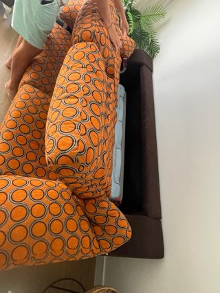 Sofá Cama 2 Plazas 190cm Marrón/Naranja