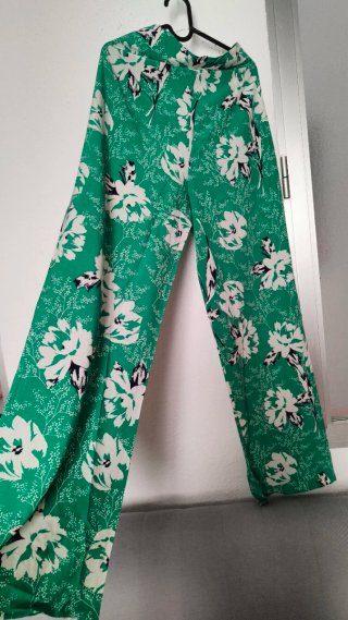 Pantalones Palazzo Verdes Estampados