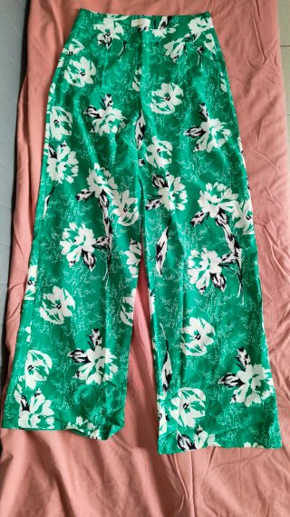 Pantalones Palazzo Verdes Estampados