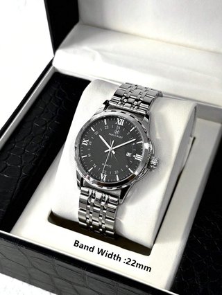 Reloj de Hombre Plateado, Resistente al Agua