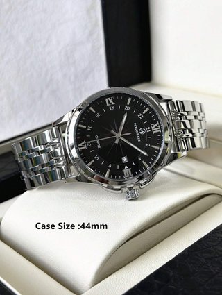 Reloj de Hombre Plateado, Resistente al Agua