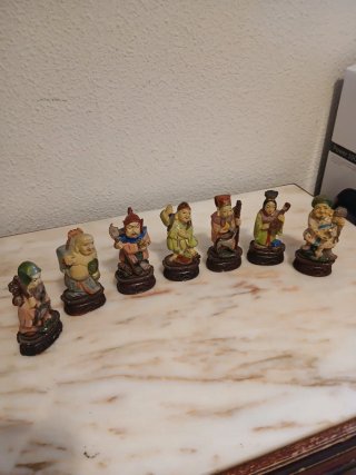 Lote 7 Dioses Fortuna Japoneses Vintage