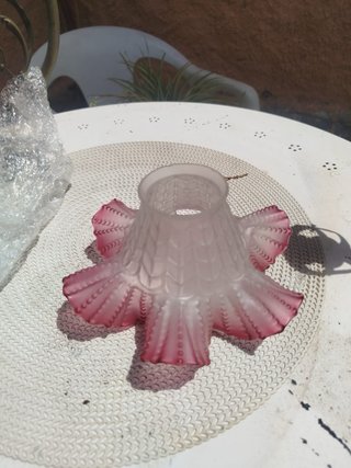 Lámpara antigua cristal verde años 30