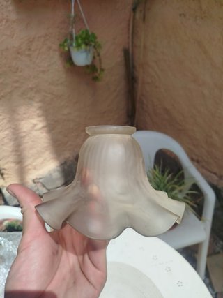 Lámpara antigua cristal verde años 30