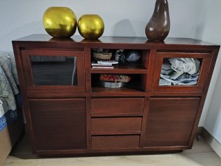 Mesa comedor y 6 sillas madera maciza