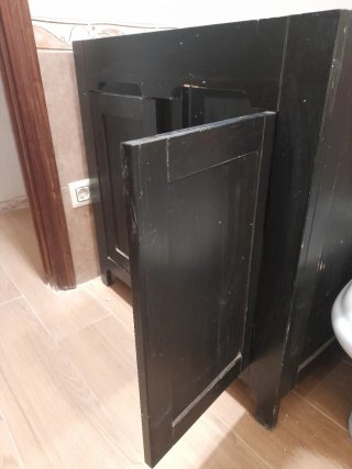 Mueble de lavabo de madera wengue