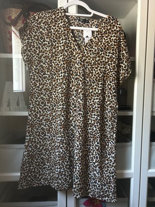 Vestido Animal Print Text Talla M