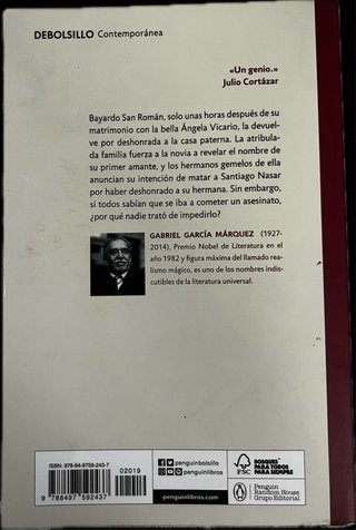 Crónica de una muerte anunciada Gabriel Garcia