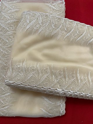 Juego de puntilla gasa beige bordada, 3 unidades!