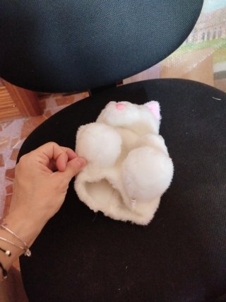 Lote peluches antiguos gato blanco