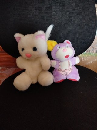 Lote peluches antiguos gato blanco