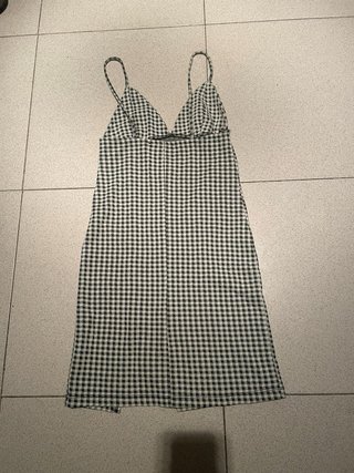 Vestido de cuadros blanco y negro