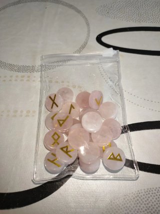 Set 25 Rune Futhark Divinazione Magia Pietra