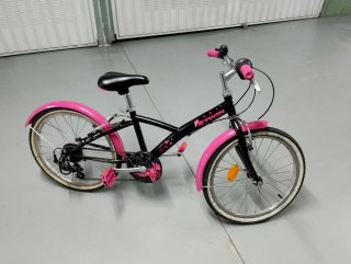 Bici Infantil B'TWIN Negra y Rosa