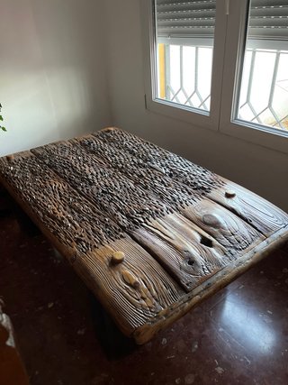 Mesa Trillo Rústica con Cristal.