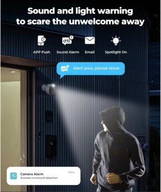 Cámara Seguridad Solar WiFi 2K Exterior